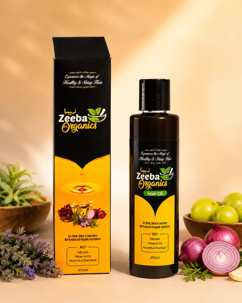 Zeeba Organics Hair Oil – Natural Herbal Oil for Thick, Long & Shiny Hair